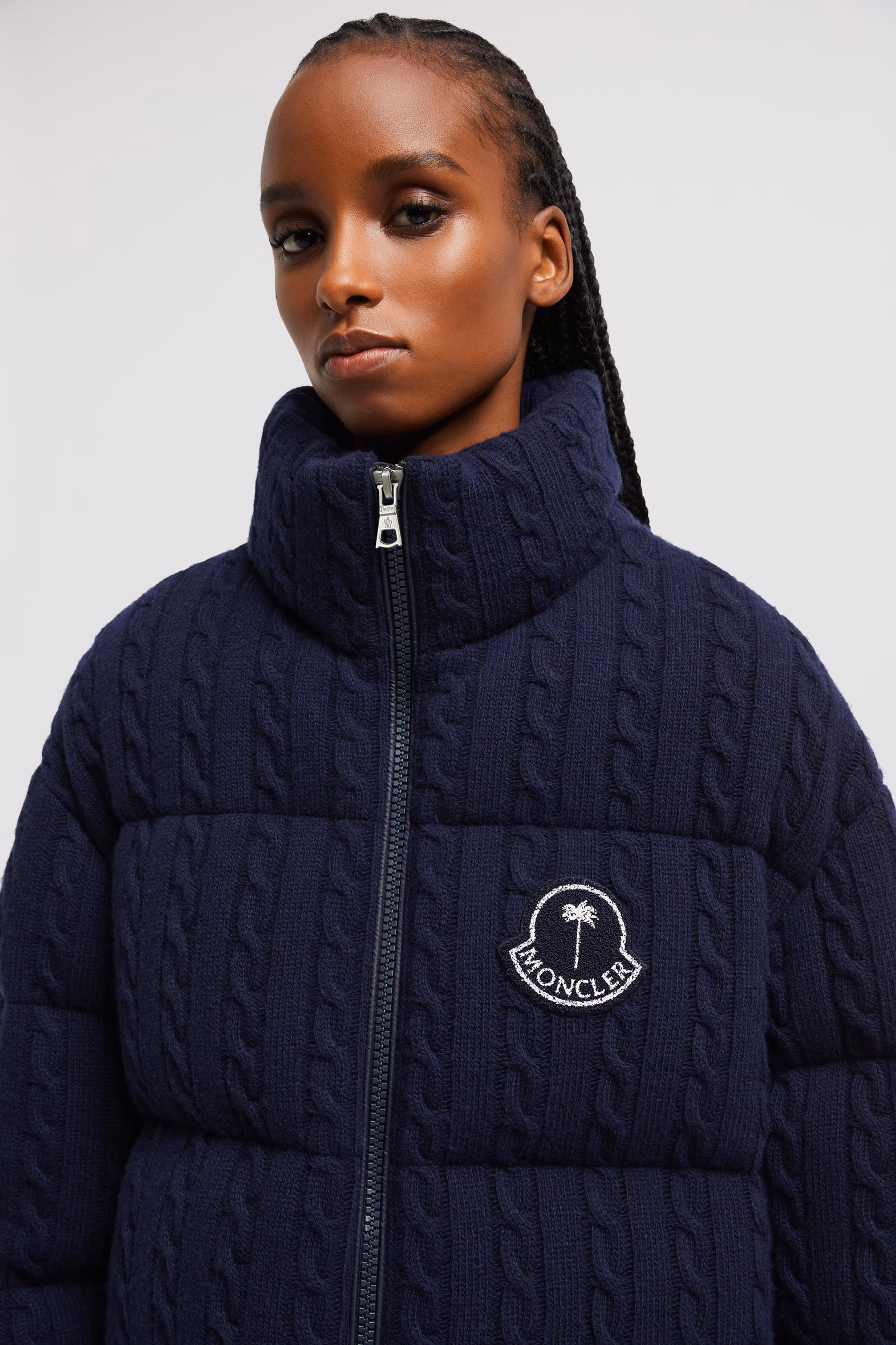 Moncler x Palm Angels Austru Wool Short Down Jacket Gender Neutral Night Blue Moncler 8